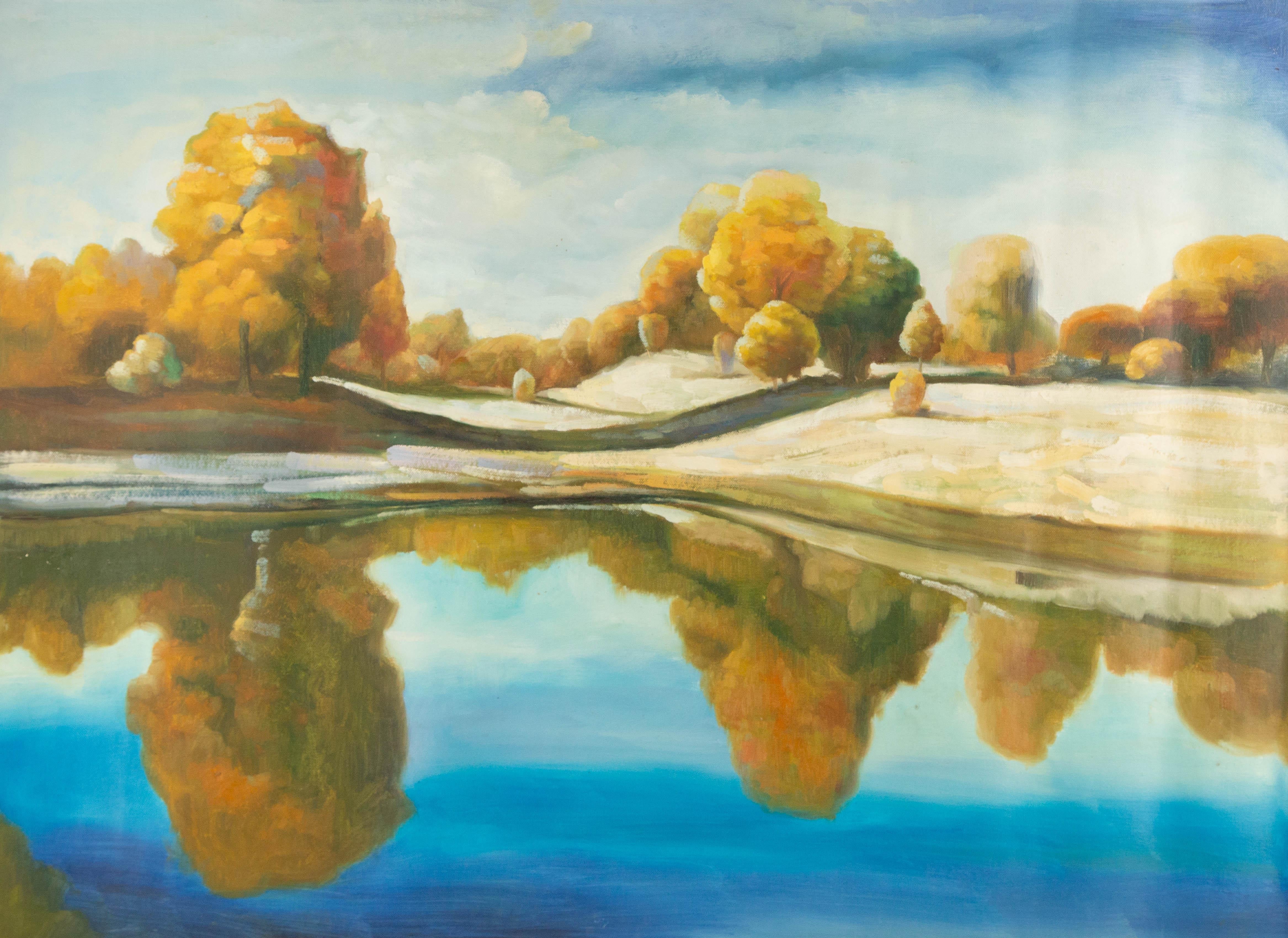 Tiehong Xiong Landscape Original Oil On Canvas "Scenery III"
