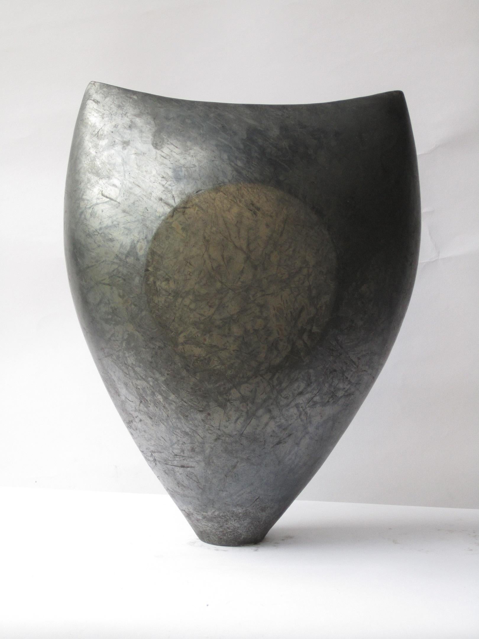 Tien Wen Abstract Sculpture - Black Sun, Abstract Ceramic Sculpture