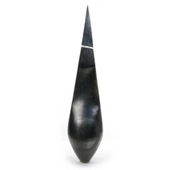 Elevation by Tien Wen - Abstract Ceramic Sculpture, Black, Vertical