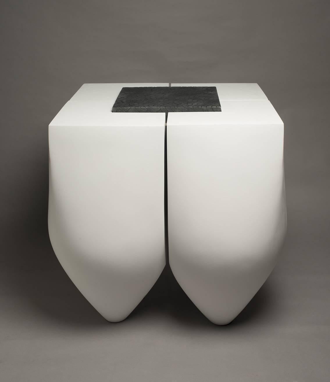 Monumental by Tien Wen - Abstract resin and ceramic tray sculpture, pure form For Sale 1