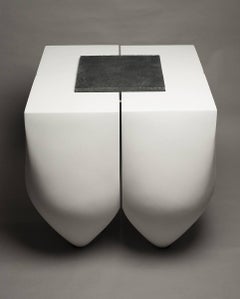 Monumental by Tien Wen - Abstract resin and ceramic tray sculpture, pure form