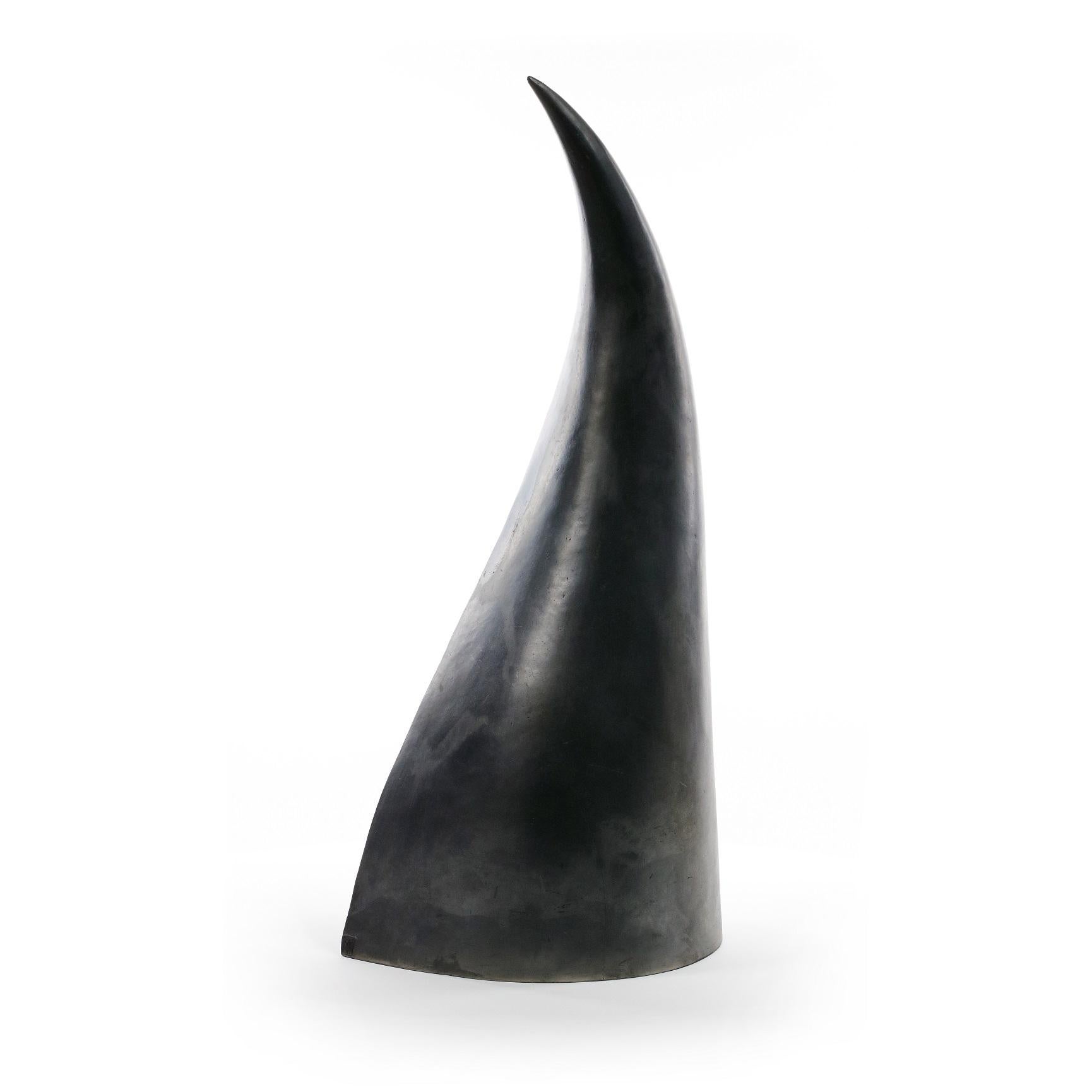Pinnacle by Tien Wen - Abstract ceramic sculpture, pure form, raku technique For Sale 1