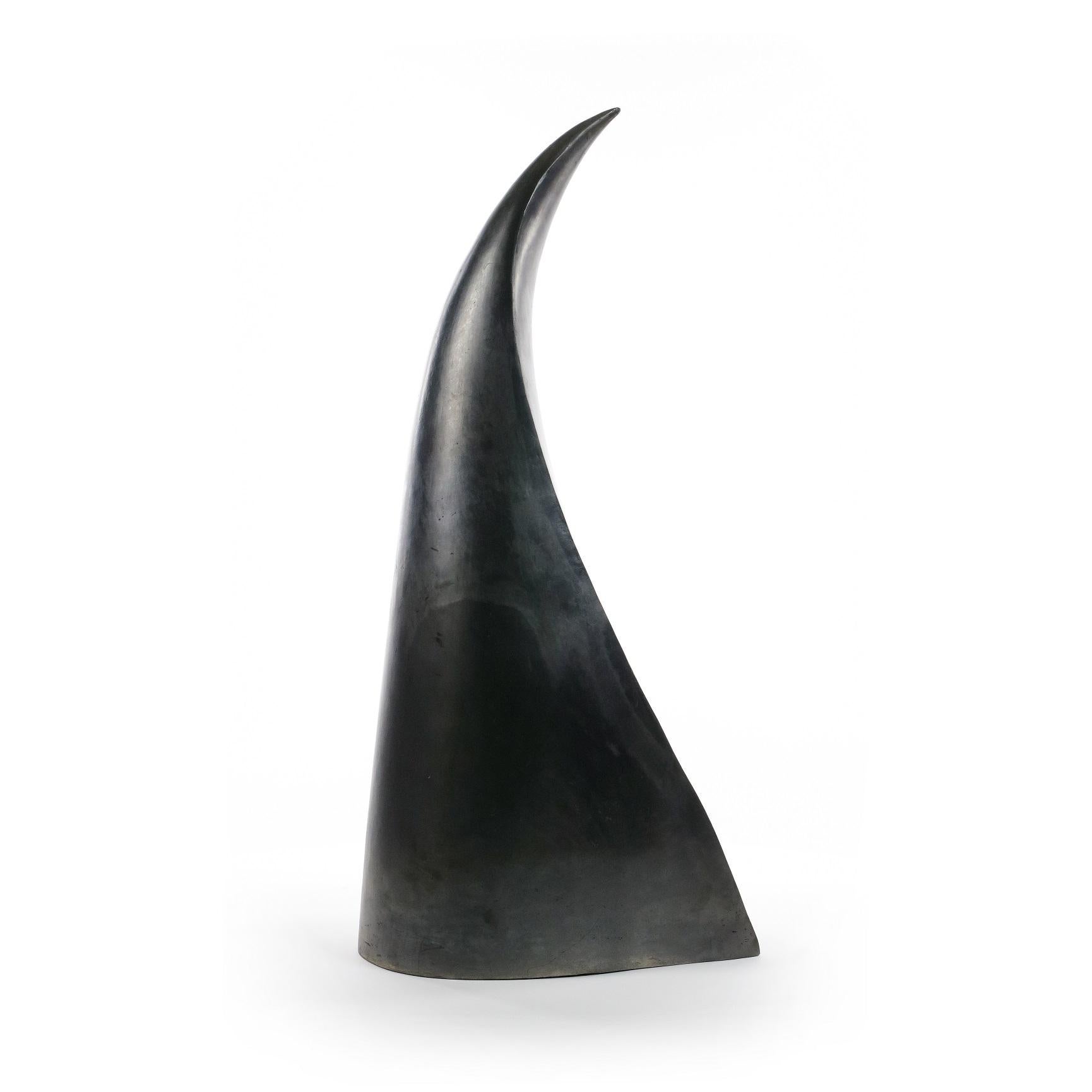 Pinnacle by Tien Wen - Abstract ceramic sculpture, pure form, raku technique For Sale 2