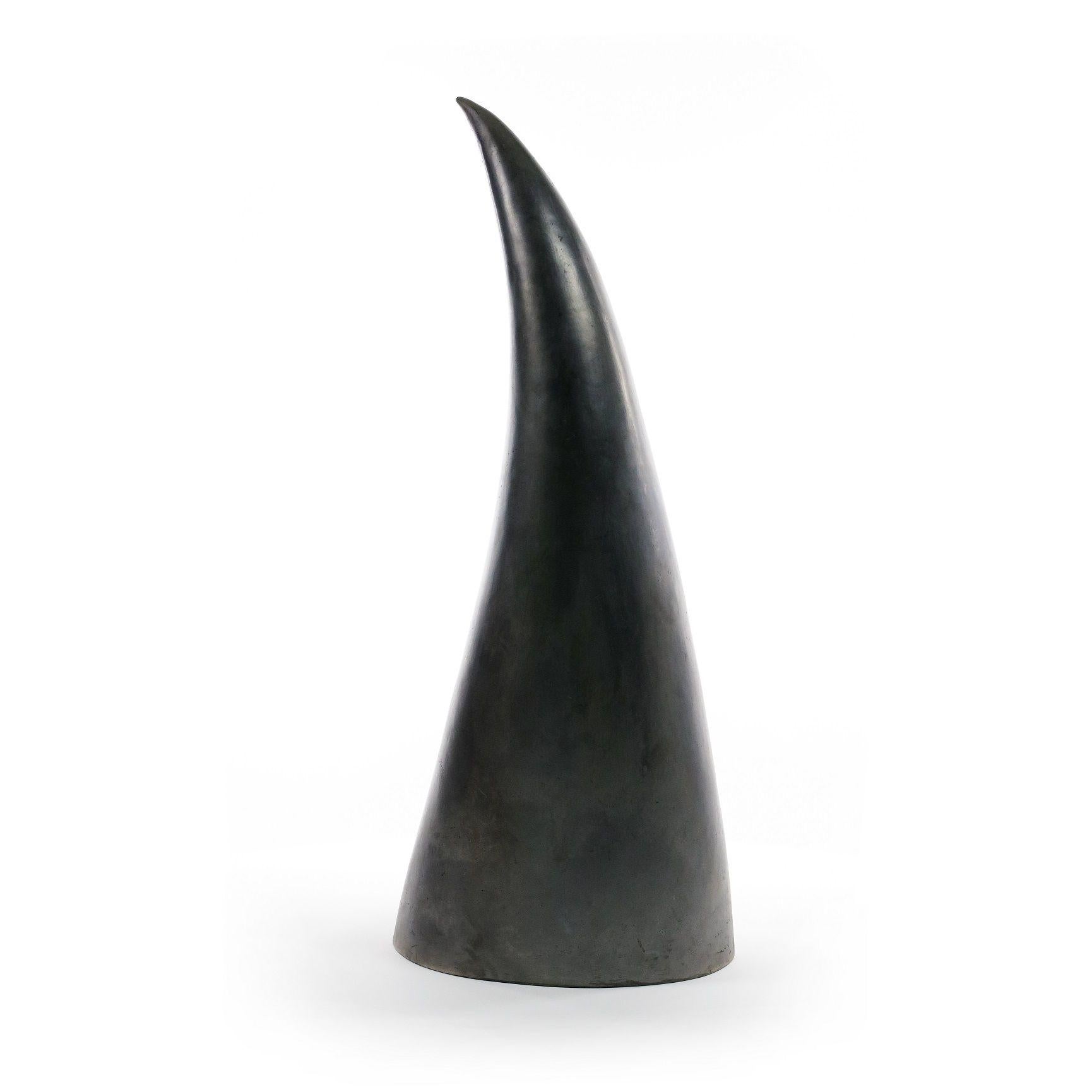 Pinnacle by Tien Wen - Abstract ceramic sculpture, pure form, raku technique For Sale 4