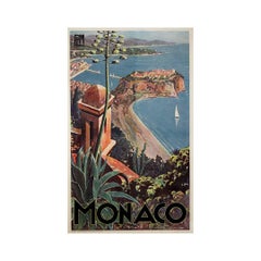 Circa 1925 original travel poster by Étienne Clérissi - Monaco PLM