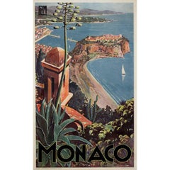 Circa 1925 original travel poster by Étienne Clérissi - Monaco PLM