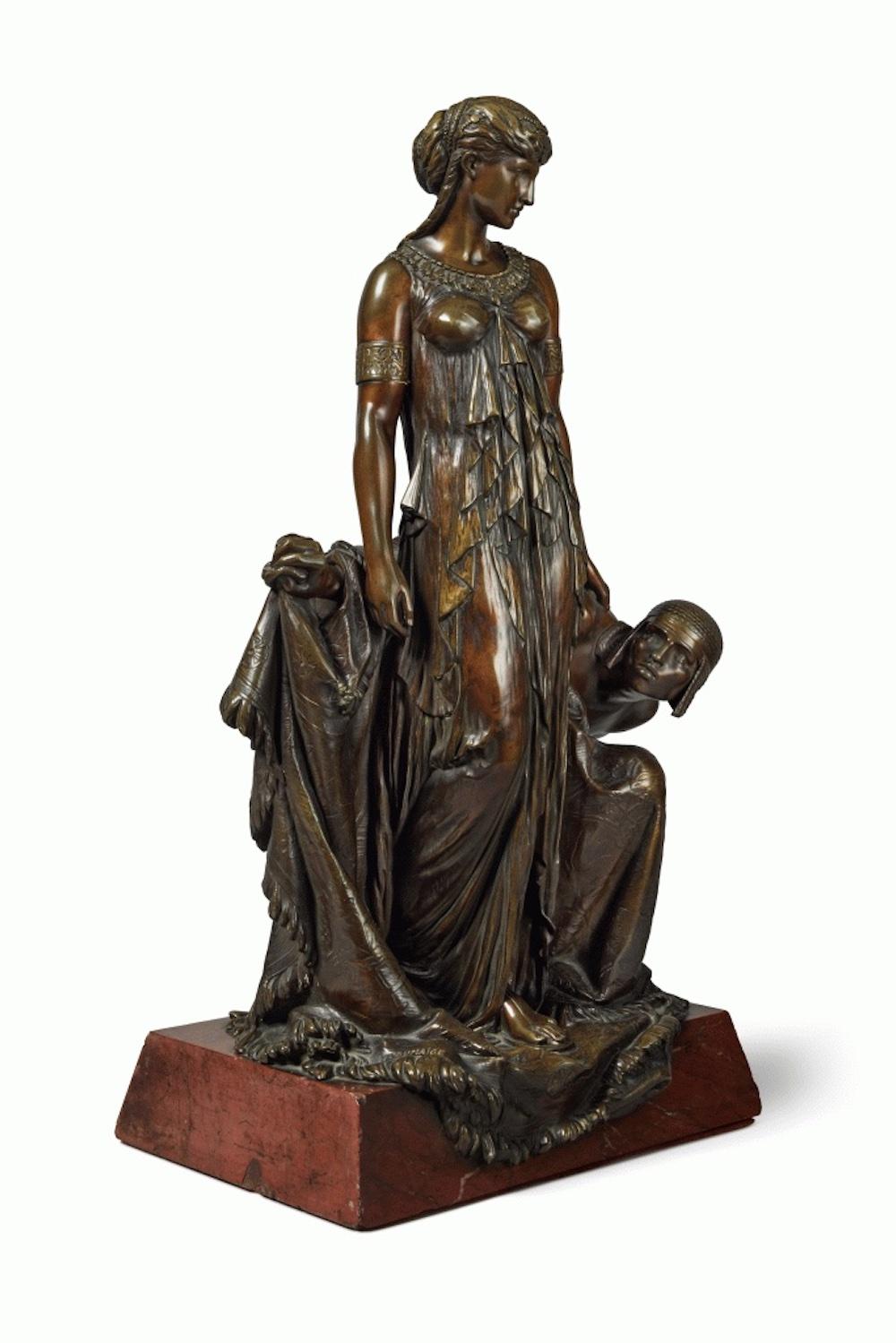 Cleopatra vor Caesar (Sonstige Kunststile), Sculpture, von Étienne-Henry Dumaige