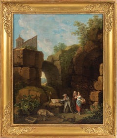 Religious painting The temptation of Saint Anthony JEAURAT French Painting 18th