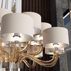 TIEPOLO 12-Licht-Kronleuchter aus Muranoglas Handgefertigtes Design Made in Italy