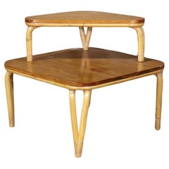 Tiered Bamboo Corner Table 