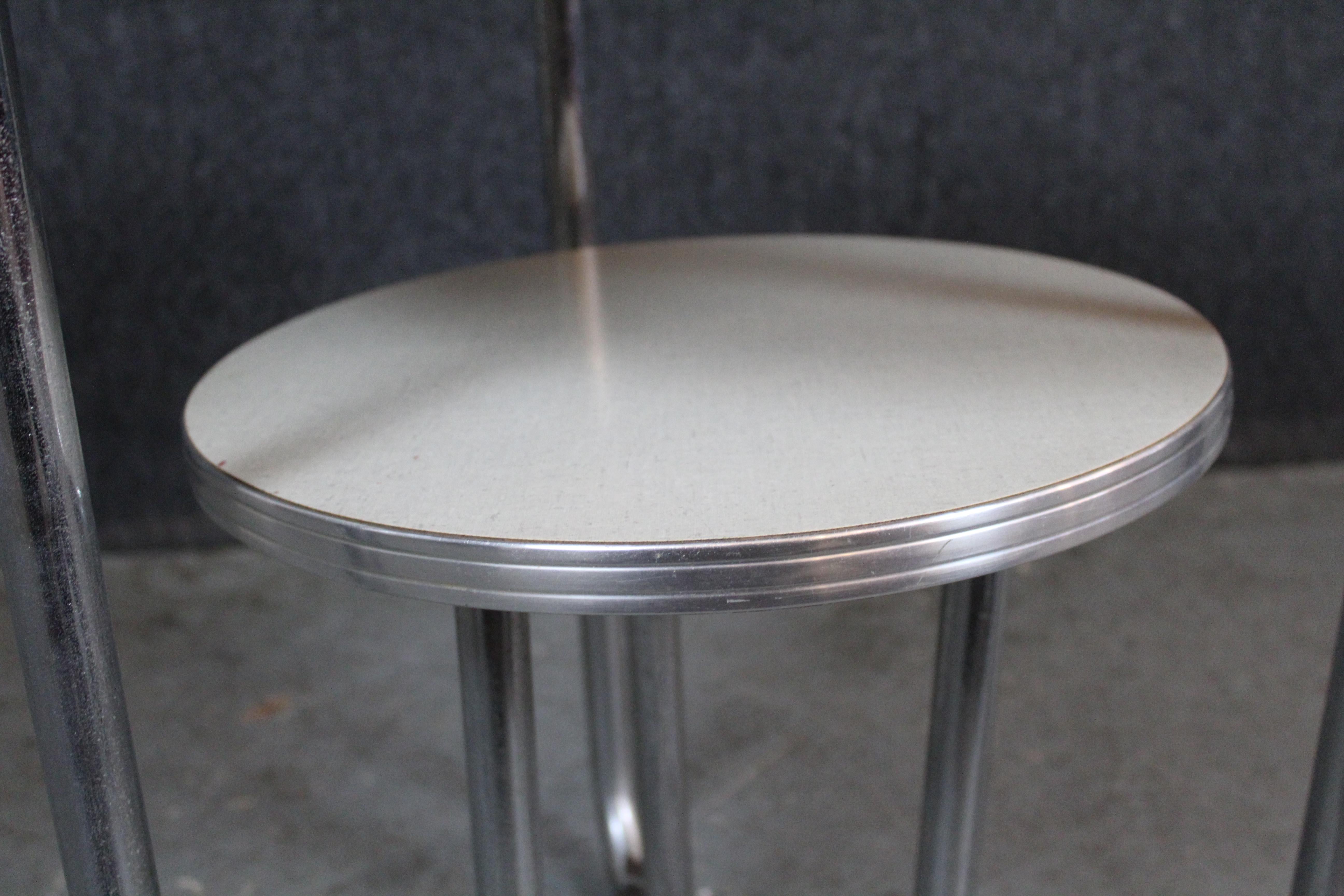20th Century Tiered Bauhaus Table by Wolfgang Hoffman for Royal Chrome For Sale