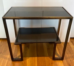 Tiered Bronze and Stone Side Table, Manner of Jules Bouy