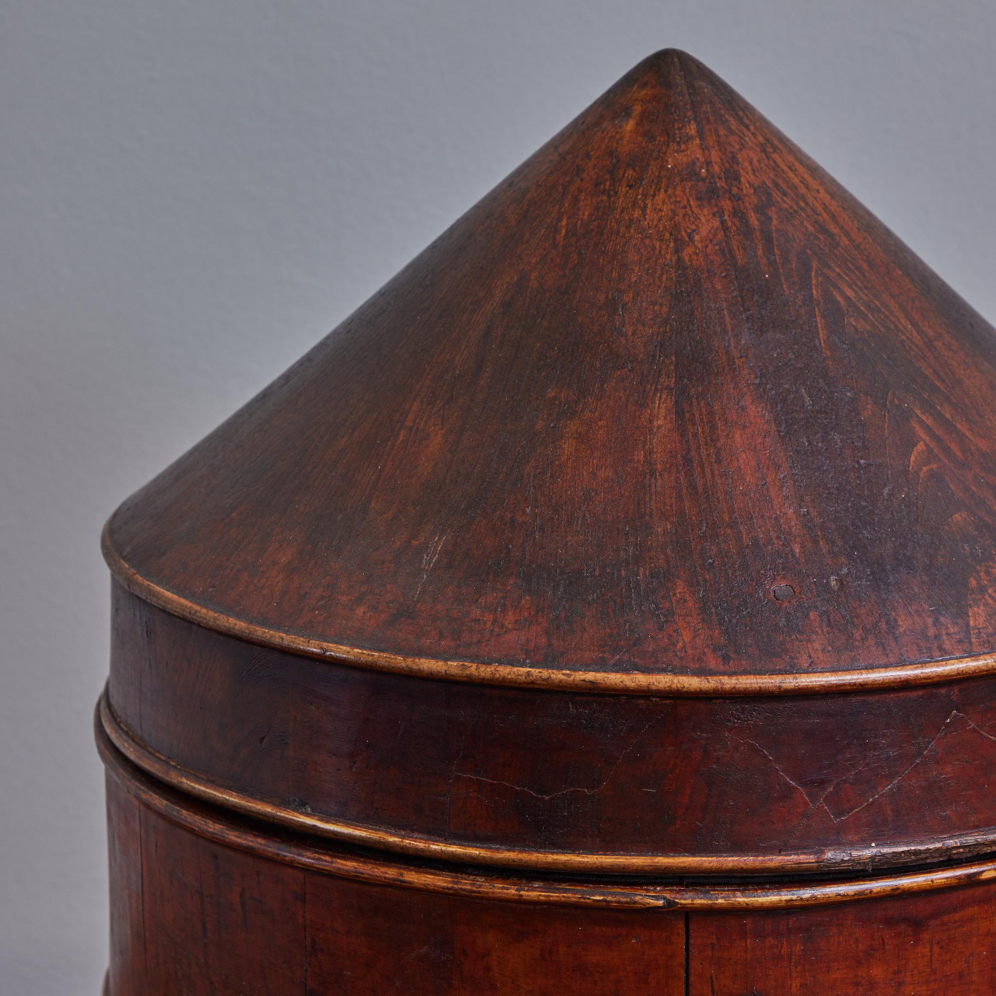 Wood Tiered Chinese Hat Box