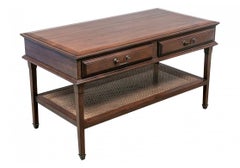 Tiered Cocktail Table With Cane Lower Tier