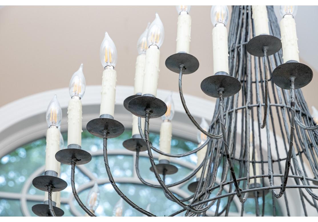 Tiered Cone Form Wire 36 Light Chandelier For Sale 5
