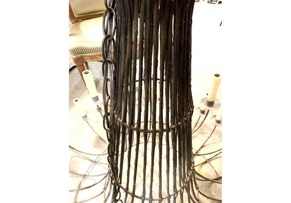 Tiered Cone Form Wire 36 Light Chandelier For Sale 12