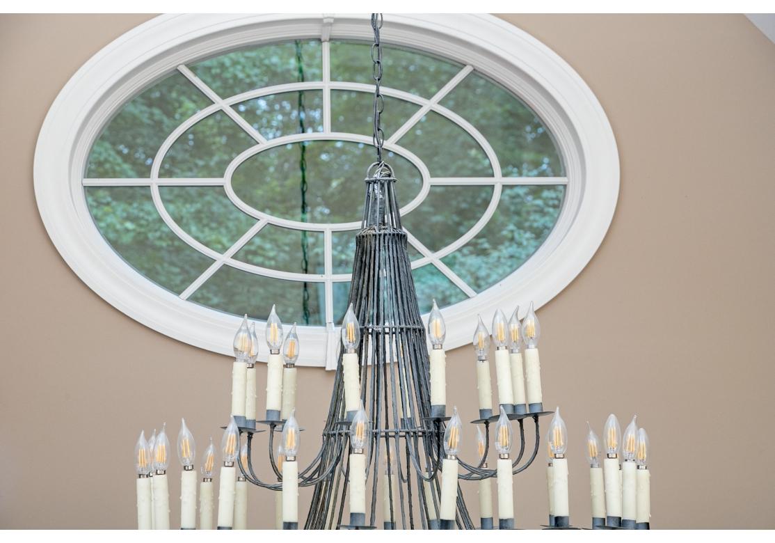 Tiered Cone Form Wire 36 Light Chandelier For Sale 2
