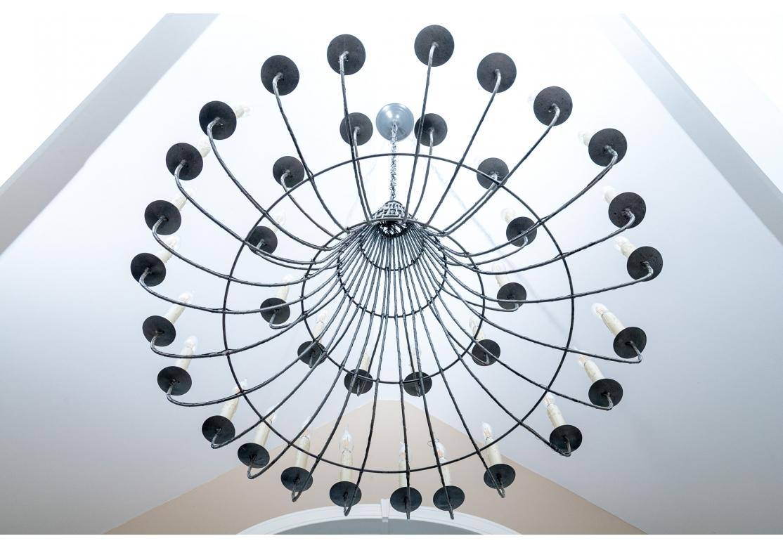 Tiered Cone Form Wire 36 Light Chandelier For Sale 3