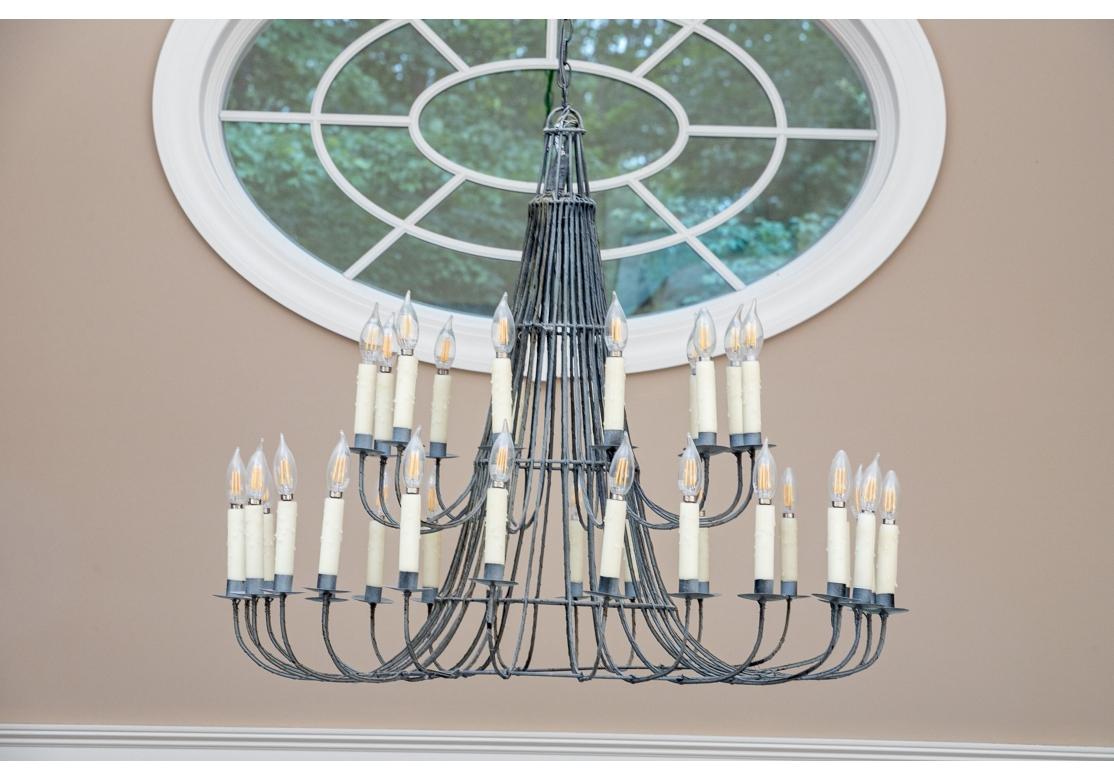 Tiered Cone Form Wire 36 Light Chandelier For Sale 4