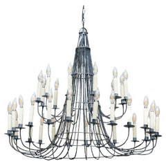 Tiered Cone Form Wire 36 Light Chandelier