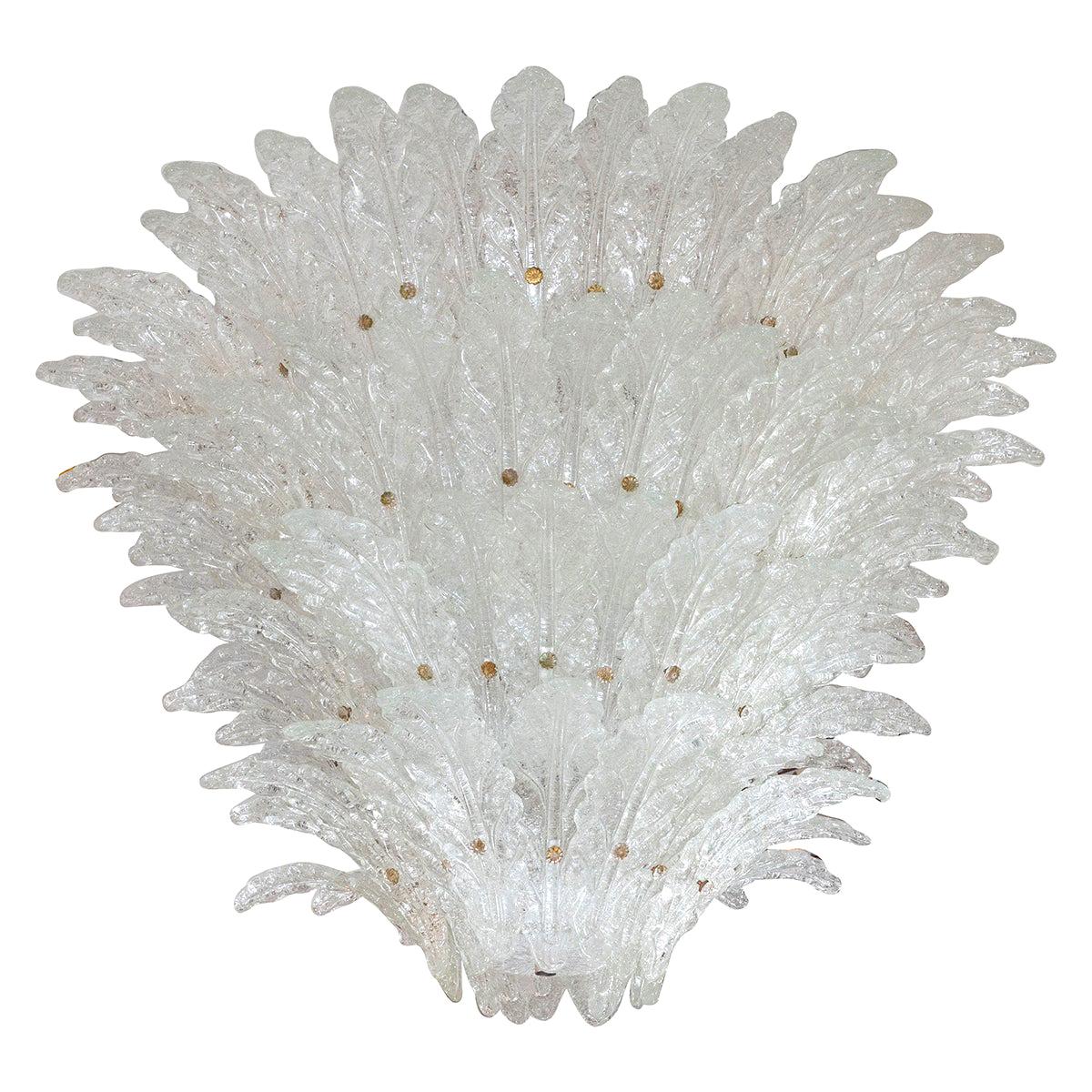 Tiered Frosted Glass Leaf Chandelier
