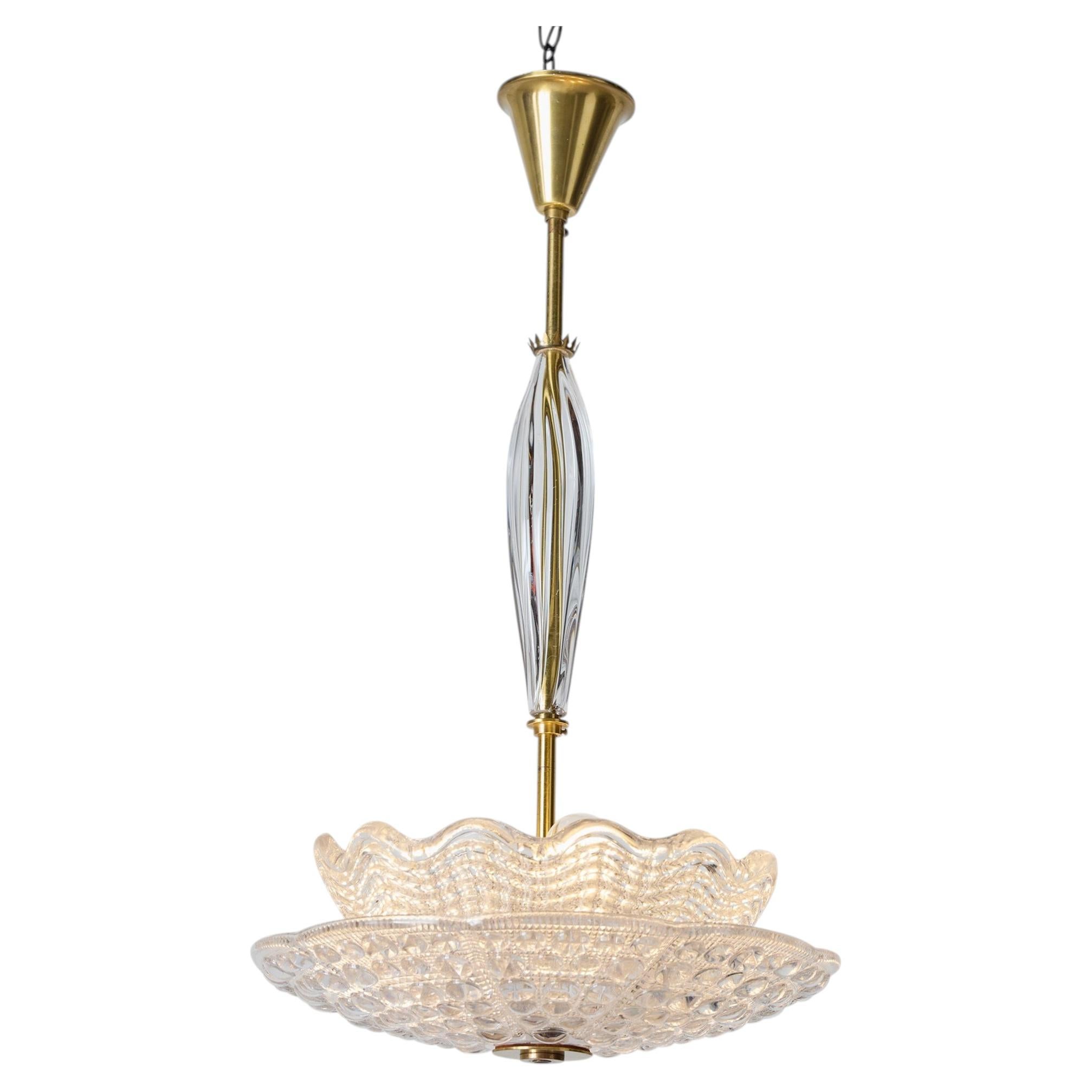 Tiered Glass Pendant Light by Carl Fagerlund for Orrefors For Sale