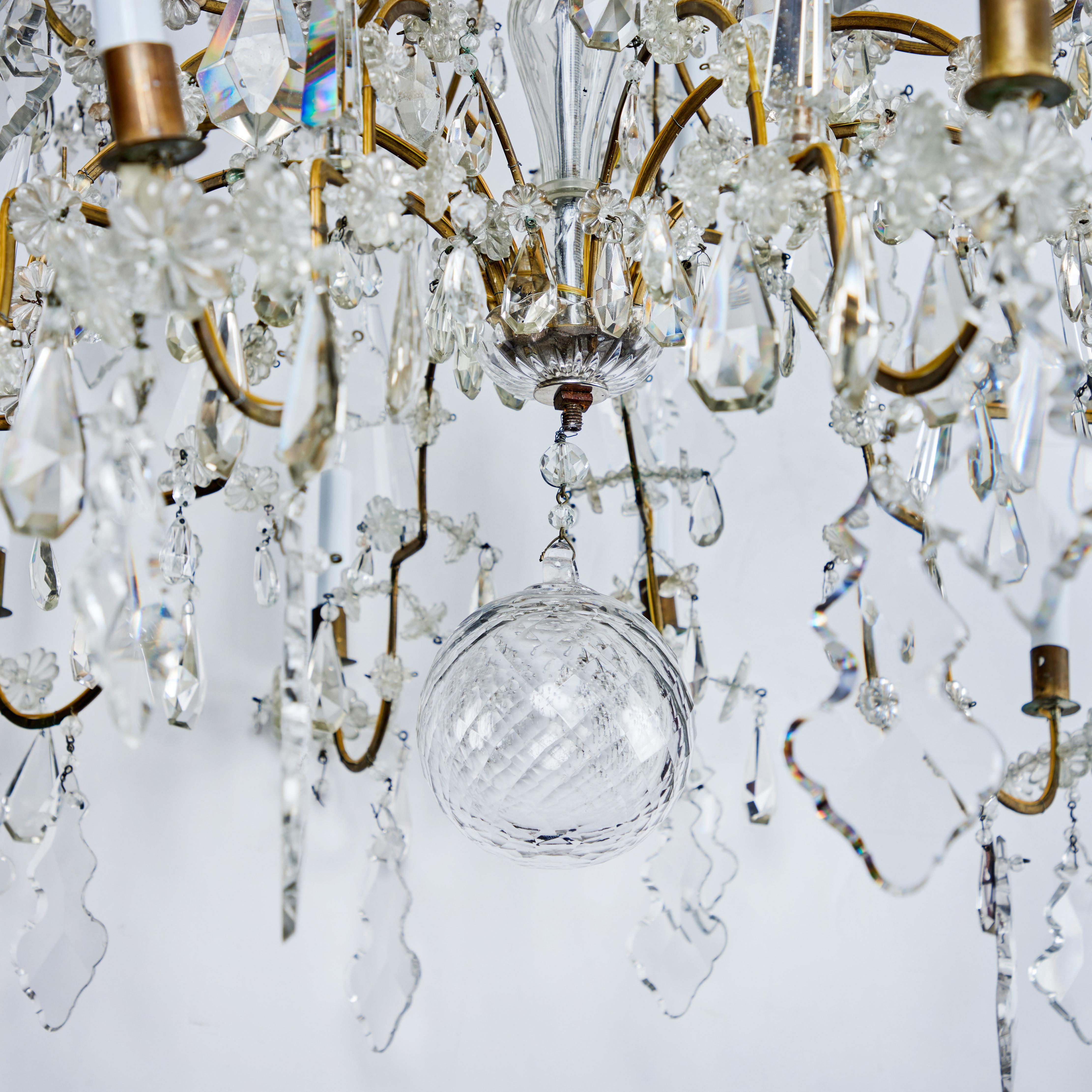 Tiered, Italian, Crystal Chandelier, circa 1900 In Good Condition For Sale In Newport Beach, CA