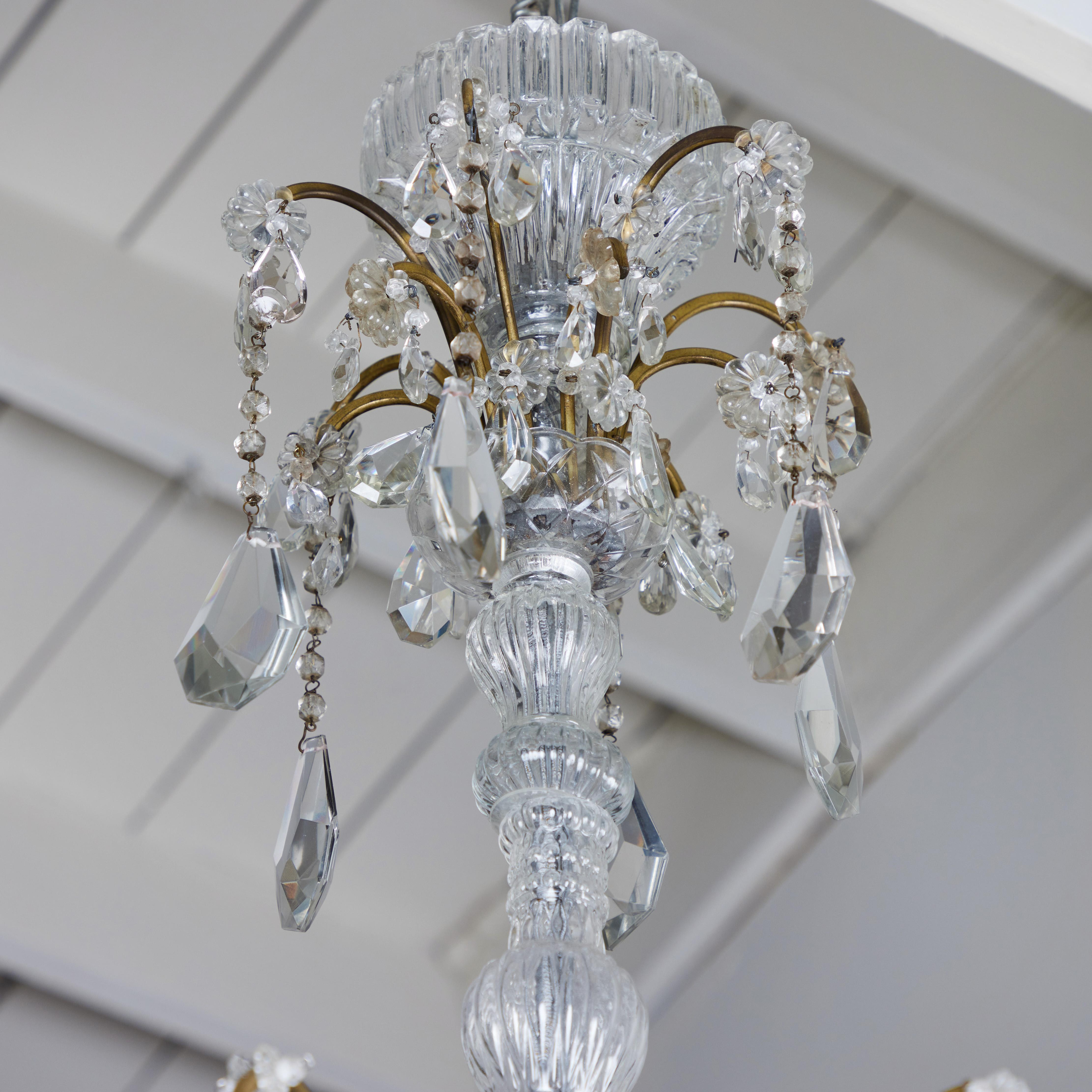 Lampadario di cristallo italiano a più livelli, circa 1900 In condizioni buone in vendita a Los Angeles, CA