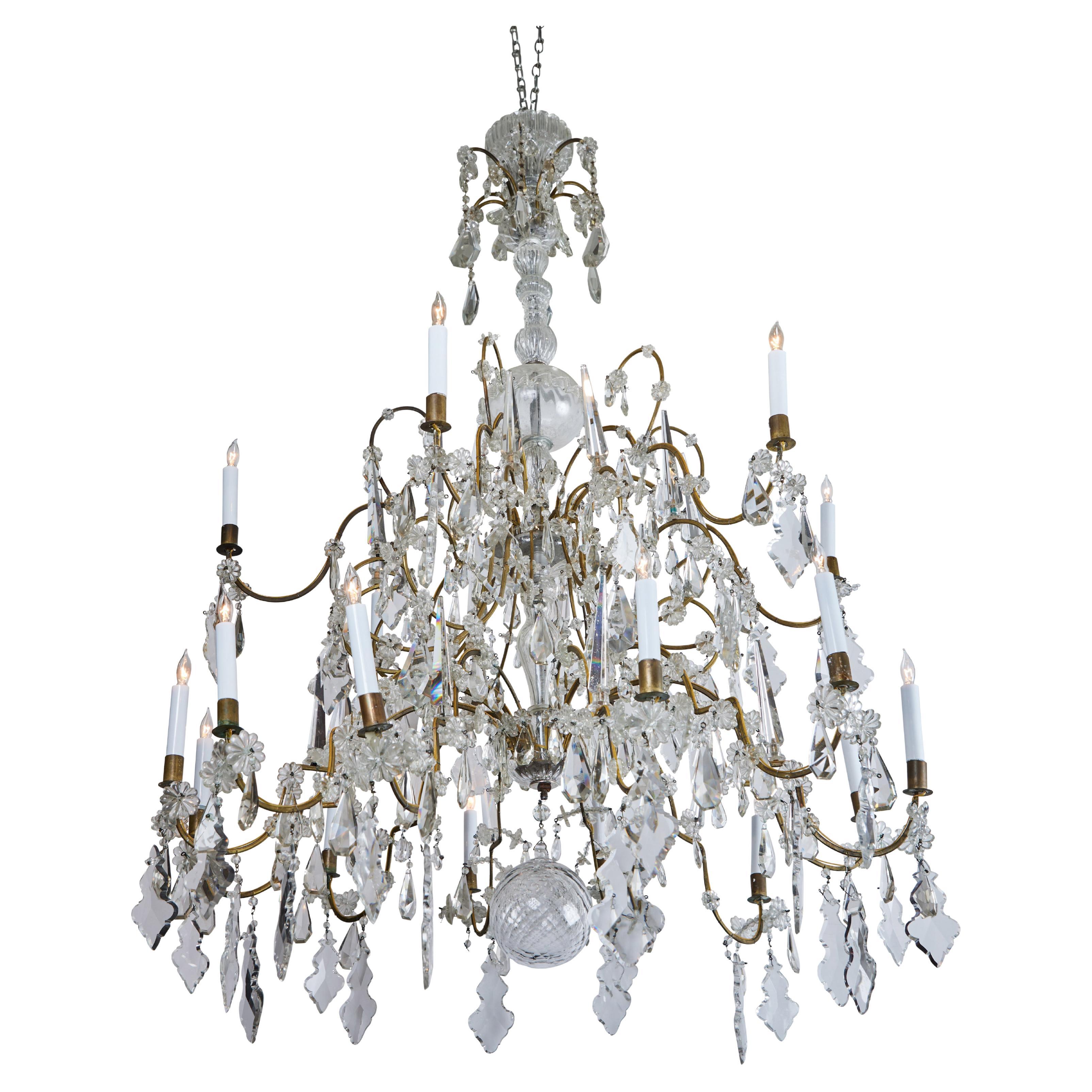 Tiered, Italian, Crystal Chandelier, circa 1900 For Sale