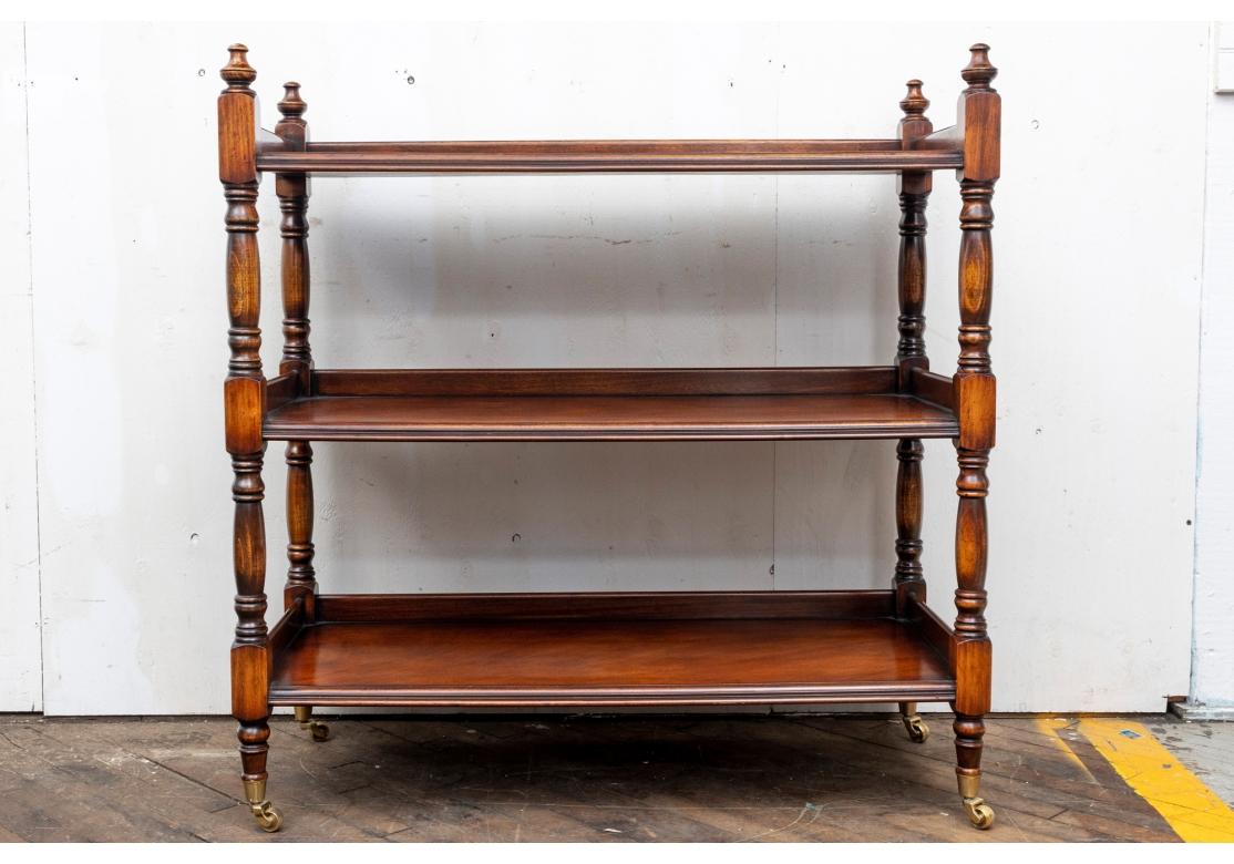 Georgian Tiered Mahogany Server On Casters By Smith & Watson, New York For Sale