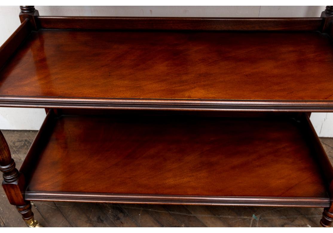 Tiered Mahogany Server On Casters By Smith & Watson, New York In Fair Condition In Bridgeport, CT