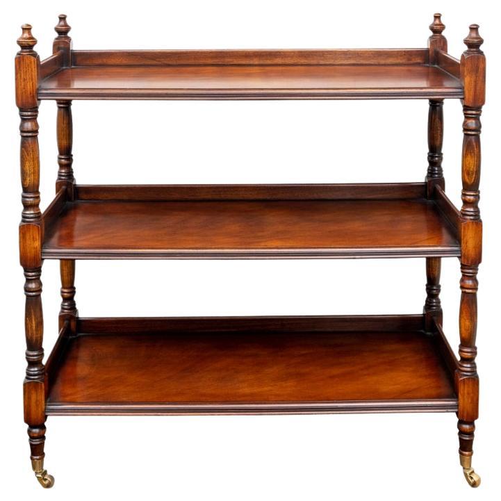 Tiered Mahogany Server On Casters By Smith & Watson, New York For Sale