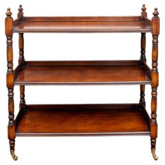 Vintage Tiered Mahogany Server On Casters By Smith & Watson, New York