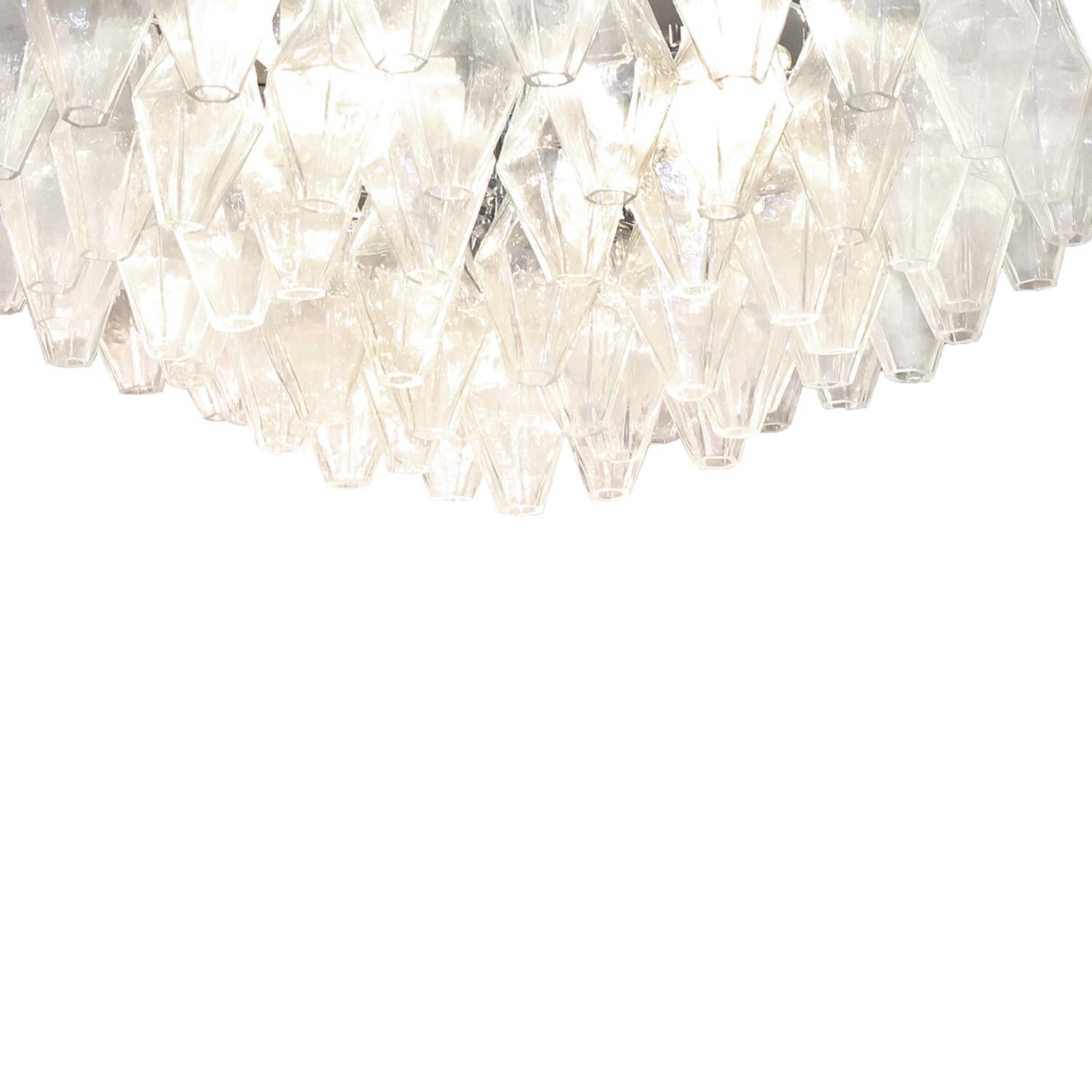 Italian Tiered Murano Glass Polyhedron Fixture For Sale