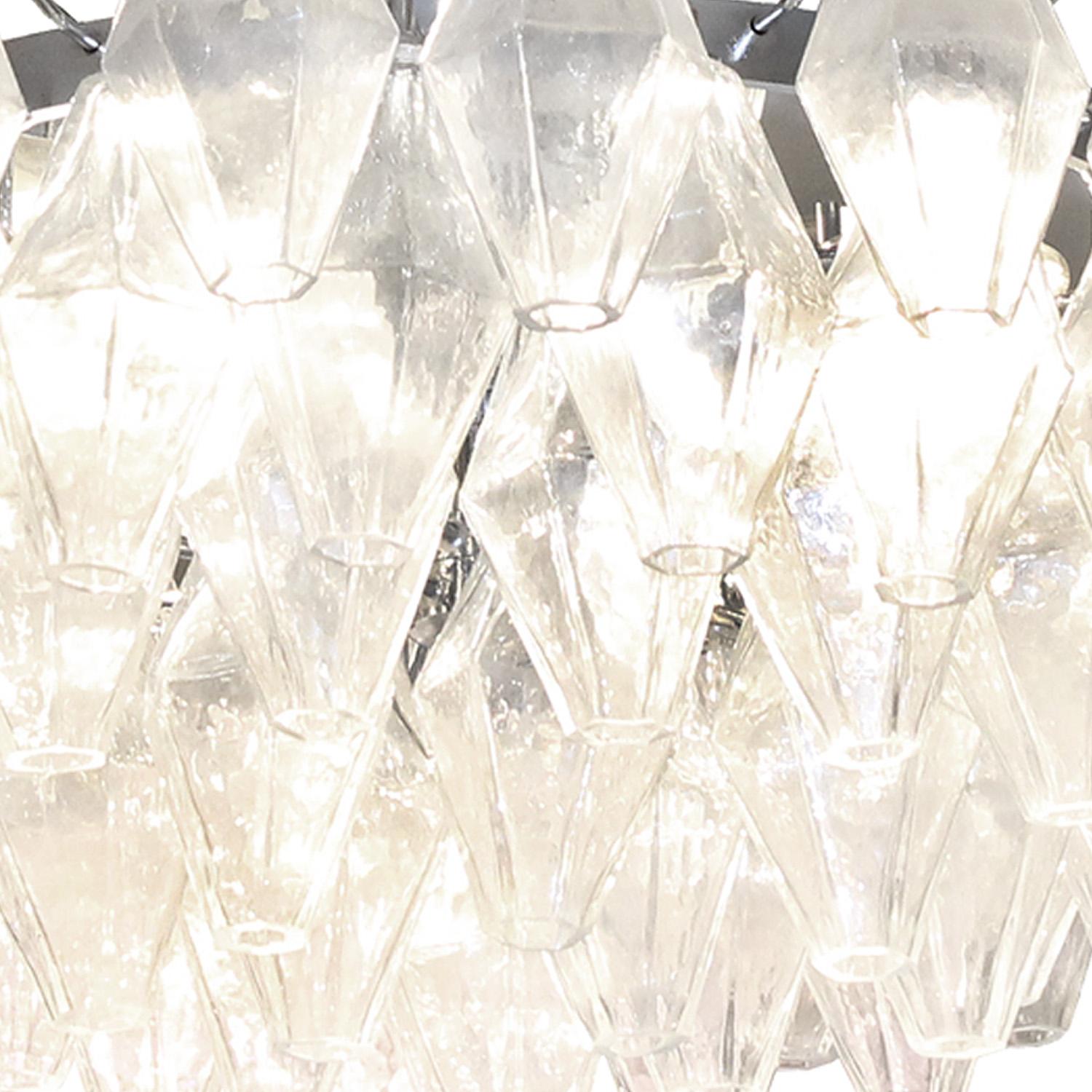 Hand-Crafted Tiered Murano Glass Polyhedron Fixture For Sale