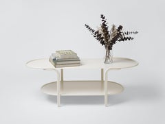 Tiered Outdoor Bancroft Coffee Table in Matte Cream Stainless Steel by Laun