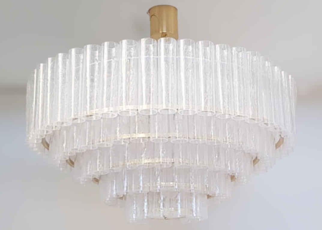Tiered Pulegoso Murano Chandelier by Fabio Ltd In New Condition For Sale In Los Angeles, CA