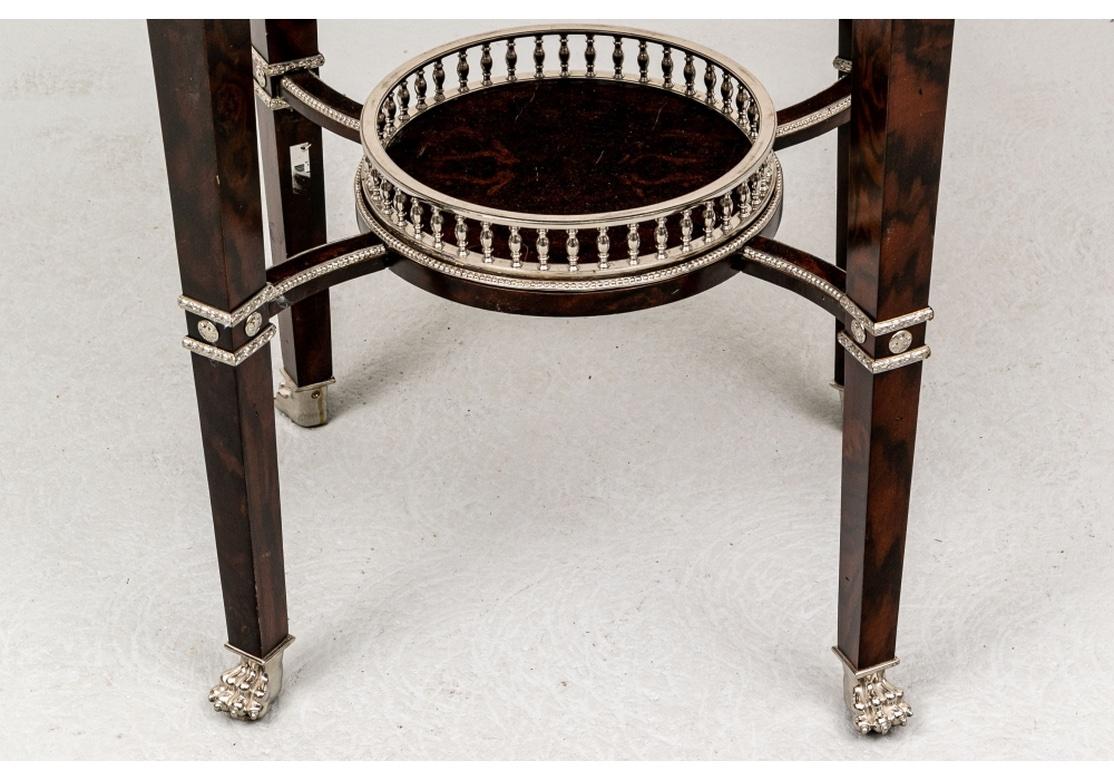 Neoclassical Tiered Regency Style Oval Burl Serving Table