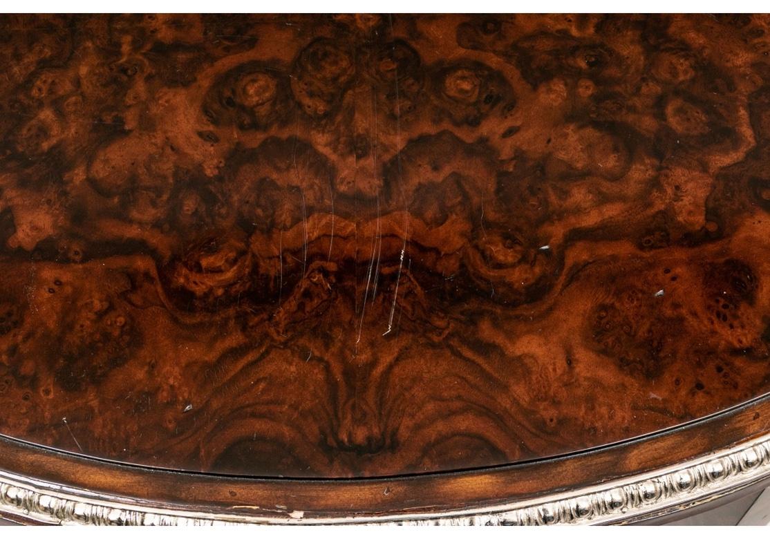 Tiered Regency Style Oval Burl Serving Table 3