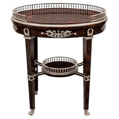 Vintage Tiered Regency Style Oval Burl Serving Table
