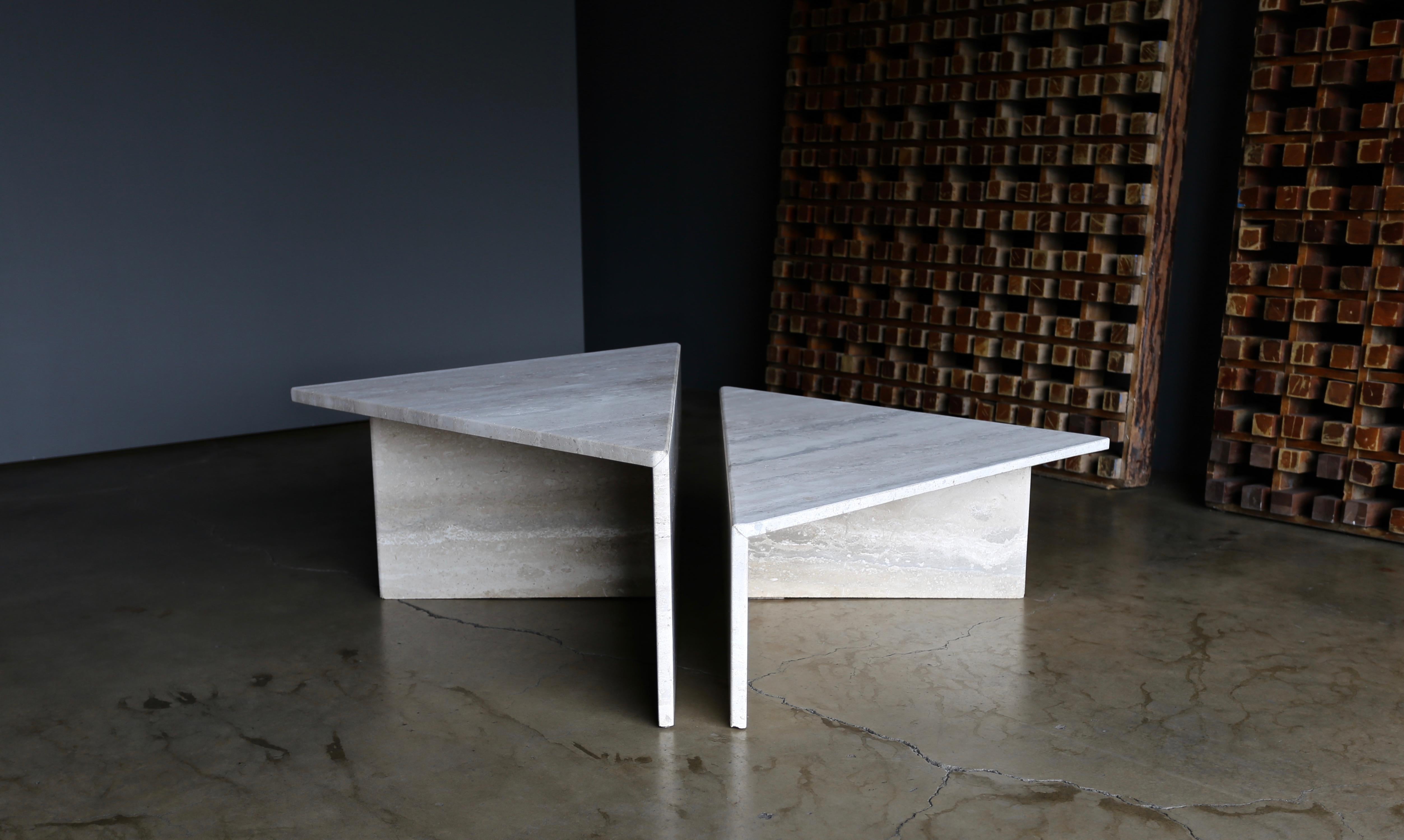 Tiered Two-Piece Travertine Coffee Table, circa 1980 5