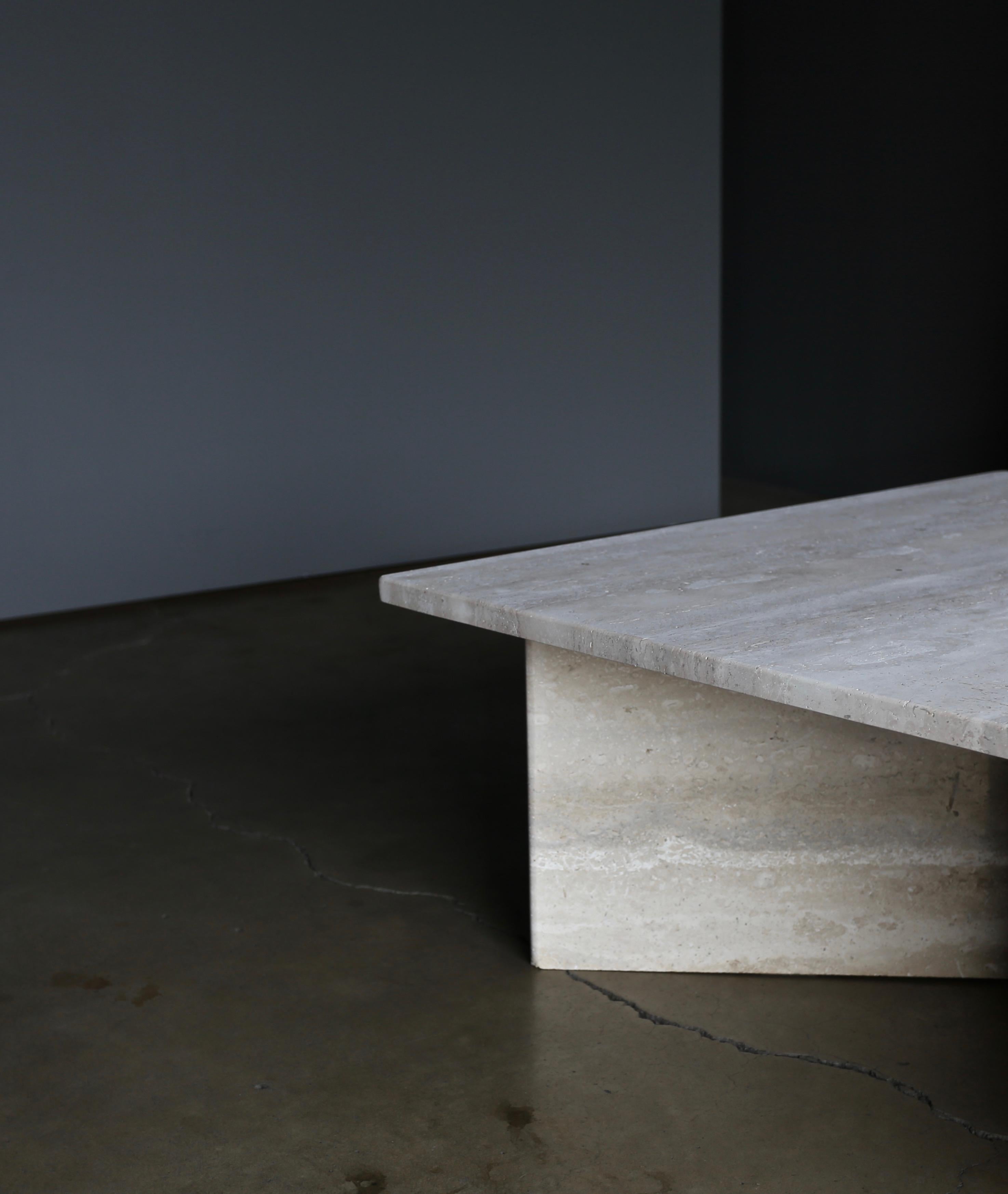 Tiered Two-Piece Travertine Coffee Table, circa 1980 3