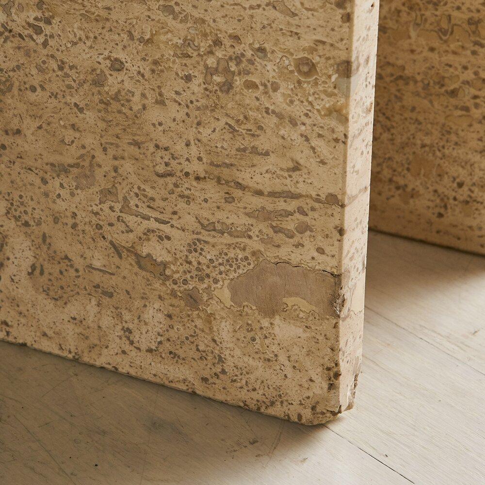 Late 20th Century Tiered Two-Piece Travertine Coffee Table