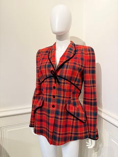 Tierry Mugler Vintage plaid wool jacket in couturier’s signature cut