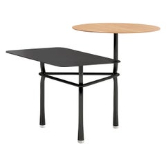 Tiers Table, Matt Oak and Black Finish by Patricia Urquiola