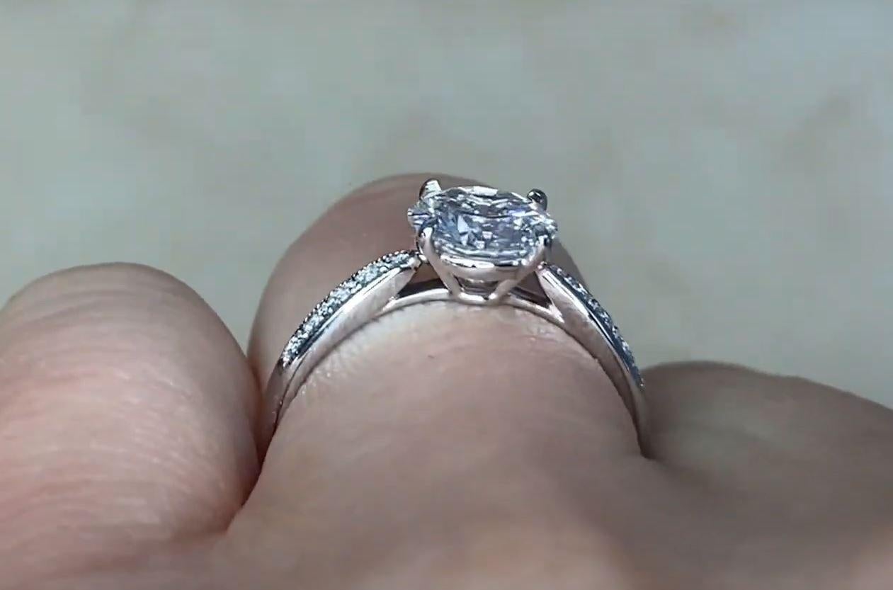 Tifanny & Co. Bague de fiançailles en diamant taille brillant de 1,10 carat certifié GIA, couleur G en vente 1