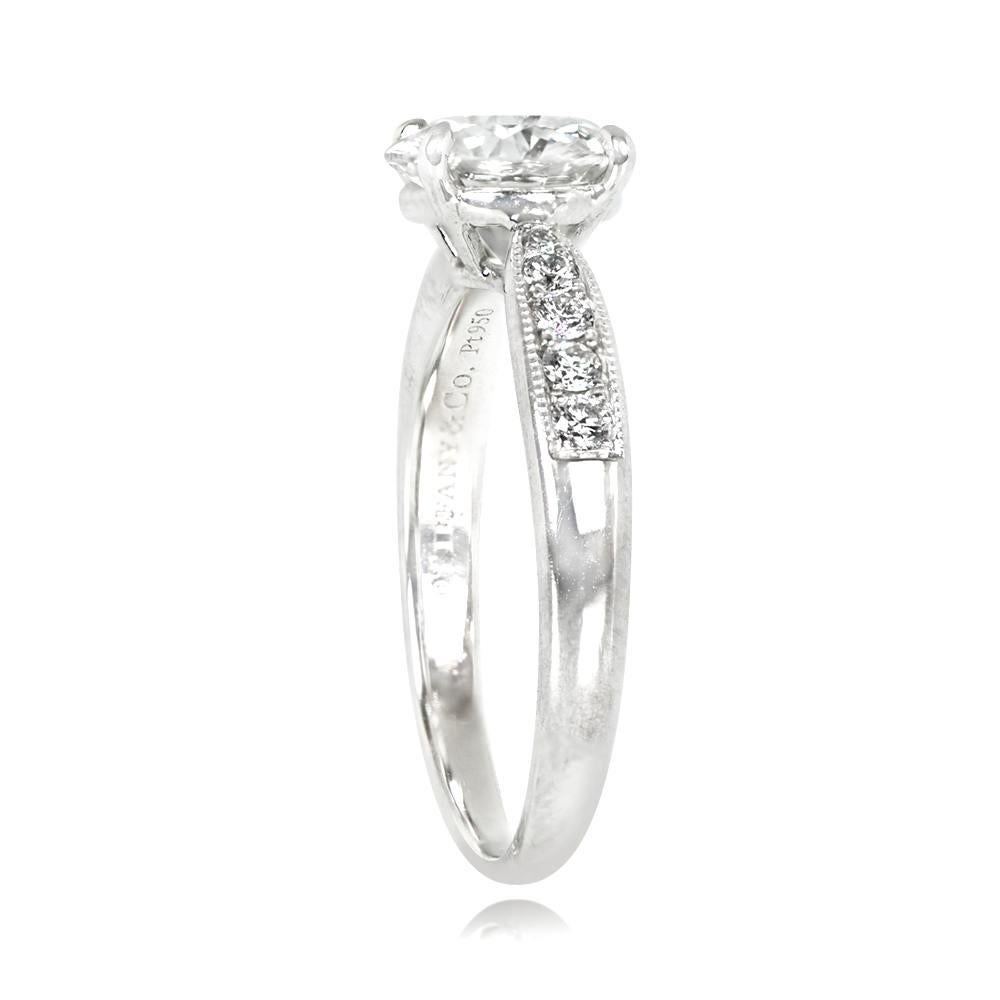 Art déco Tifanny & Co. Bague de fiançailles en diamant taille brillant de 1,10 carat certifié GIA, couleur G en vente