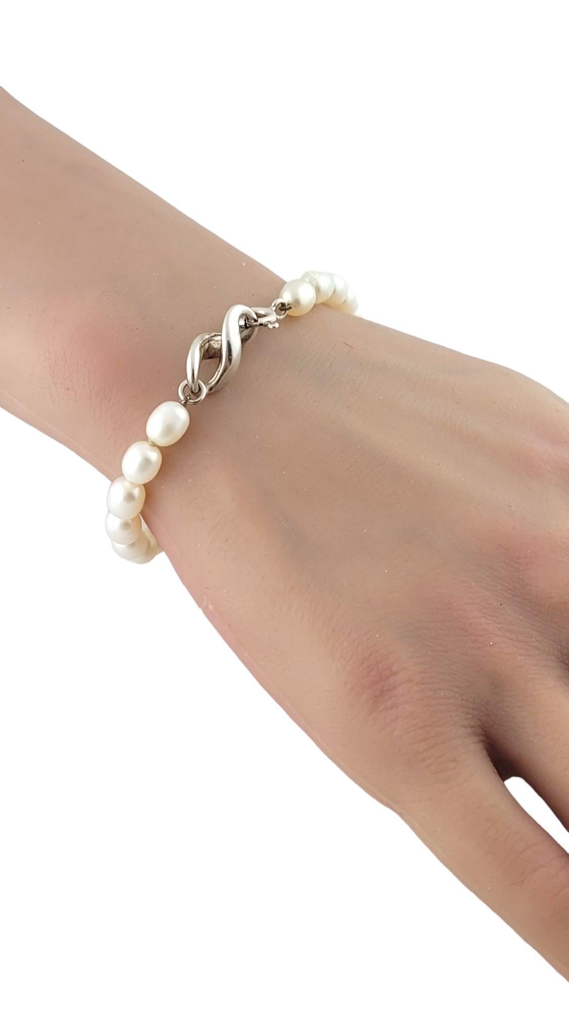 Tifanny & Co. Sterling Silver Infinity Pearl Bracelet #18166 1