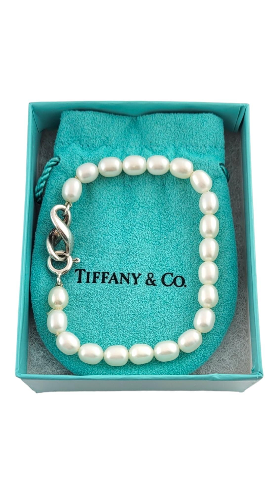 Tifanny & Co. Sterling Silver Infinity Pearl Bracelet #18166 3
