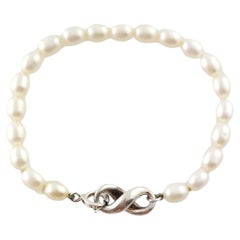 Tifanny & Co. Sterling Silver Infinity Pearl Bracelet #18166